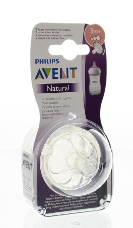 Avent Speen natural sleufje 3 druppels variabele flow (2 st) Top Merken Winkel